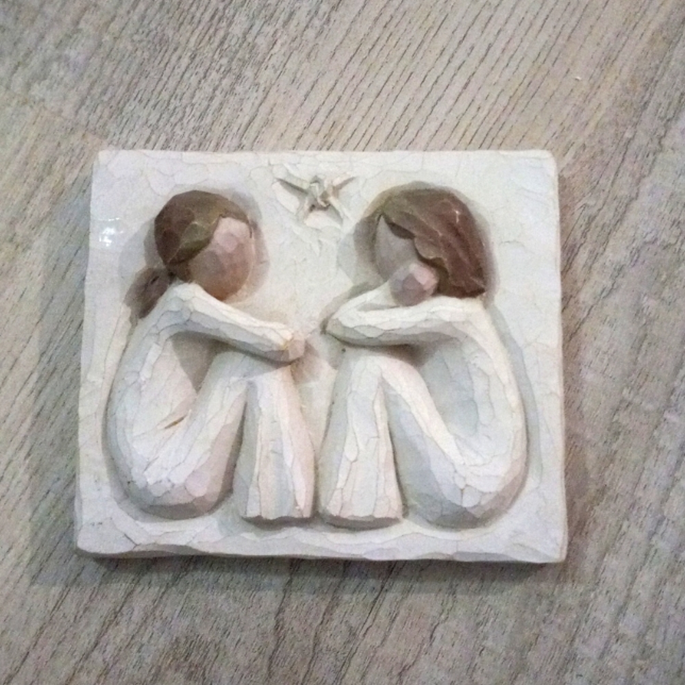 Vintage Willow Tree Friendship angel plaque.